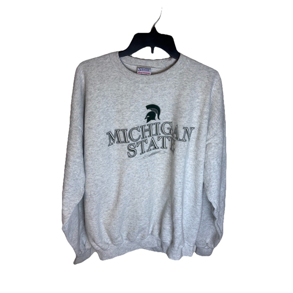 Vintage Michigan State University Santee Gray Sweatshirt NCAA 90s Y2K Size XL